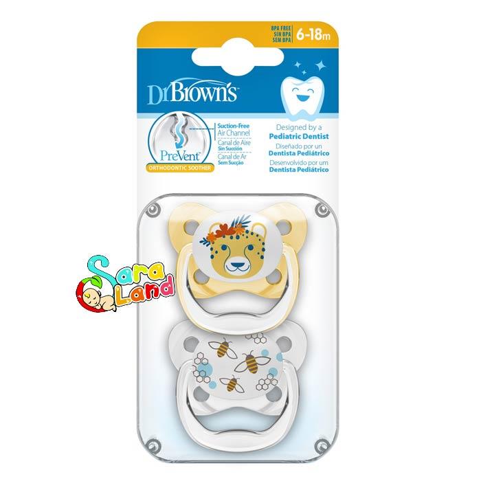 پستانک دکتر براون Dr Brown’s ارتودنسی دو عددی 18-6 ماه مدل PV22302-SPX